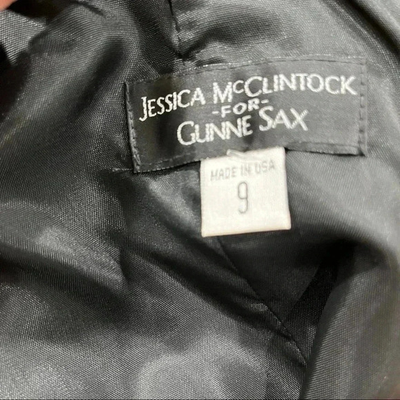 Gunne Sax Jessica McClintock Vintage black Lace Strapless Dress size9 Pr…❤️ - Picture 13 of 14